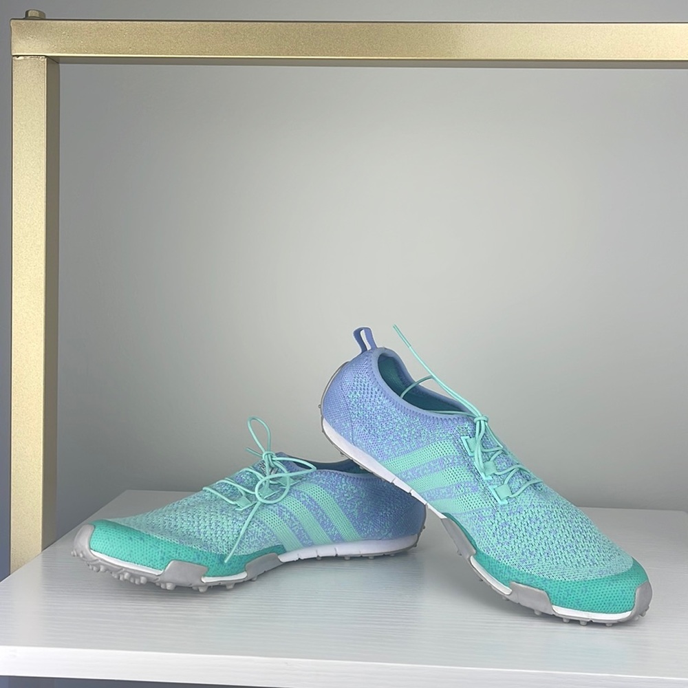 Adidas Lightweight Mint Green Knit Sneakers Women’s Size 7.5 - Picture 3 of 11